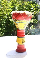 African Drum Clay Vintage Musical Instrument Darbuka Skin Handmade 9"