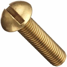 SCREWS ROUND SLOTTED HEAD: BRASS: 1/4, 3/8, 1...