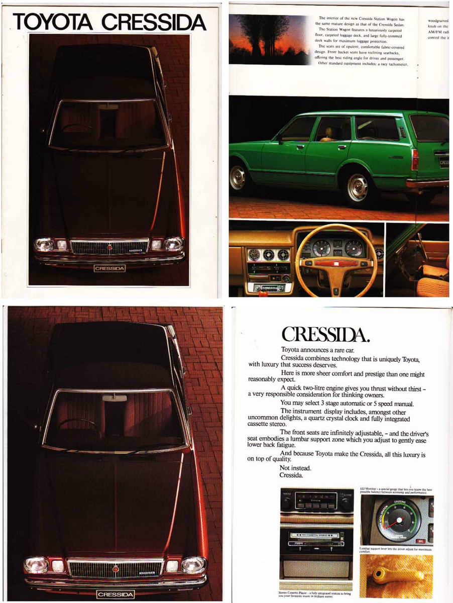Two 1978 TOYOTA X30 CRESSIDA Australian & NZ Market Brochures