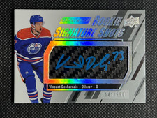 Vincent Desharnais 2023-24 UD Engrained Rookie Signature Shots Auto /299 Oilers