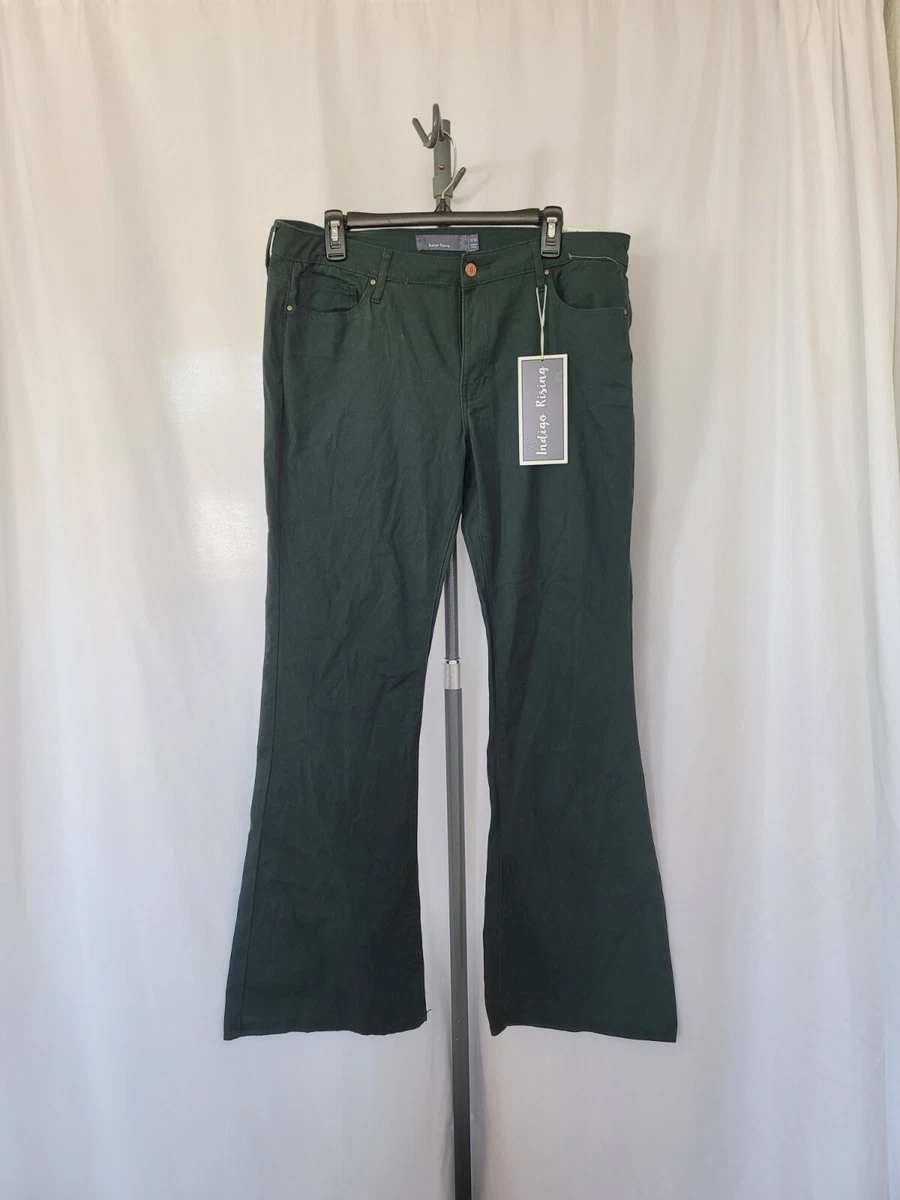 Indigo Rising Juniors dark green High Rise Flare pants size 11