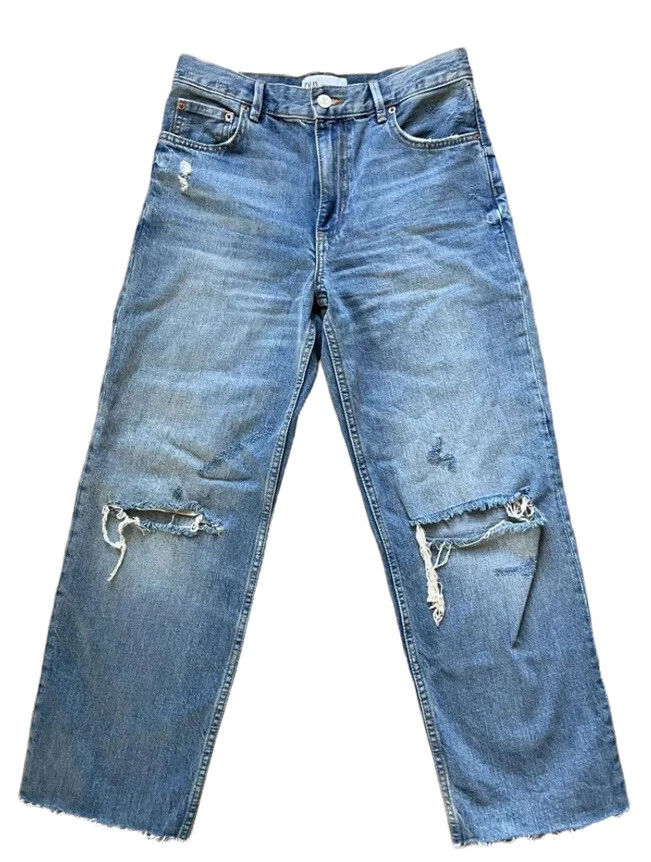 Zara clearance frayed jeans