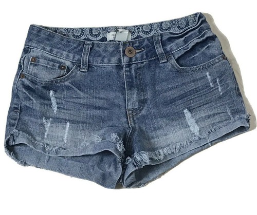 Forever 21 Jeans Pantalones cortos para mujer Talla 24 Med lavado baja altura Shortie con puño deshilachado | eBay