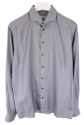 ETON Slim Shirt Hemd Herren (UK) 43 Geknopft Haifischkragen Muster