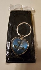 1 Mom Blue Acrylic And Silver Tone Metal Keychain, Mother's Day Gift