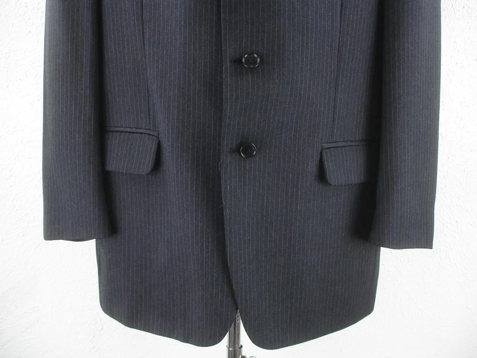 Pantalones de traje para hombre 42R Jones New York Golden Fil gris carbón 3 botones 2 piezas de colección Foto 4 de 4