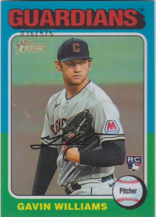 2024 Topps Heritage Chrome Refractors #489 Gavin Williams /575 - NM