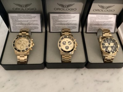 Orologio Men's Luxury Chronograph - The Monza Range 18kt Gold Plating(RRP $2995)
