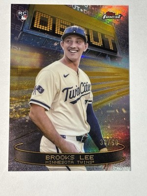 2025 Topps Finest Brooks Lee RC Debut Insert GOLD Refractor /50 #D-2 Twins SP
