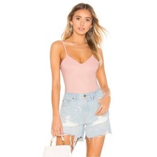 Lovers  Friends V Neck Thong Bodysuit in Pink Size Extra Small