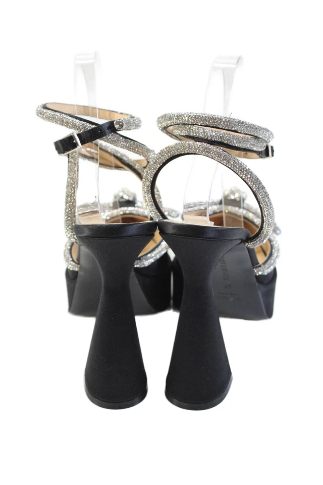 Zapatos de salón Mach & Mach para mujer satinados con plataforma con tiras negras talla 40 10 Foto 3 de 4