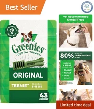 Rawhide-Free Dog Dental Treats:  Flavor, 43 Count for Small Breeds