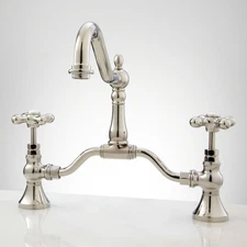 Signature Hardware SH449720PN Elnora Bridge Bathroom Faucet, Polished Nickel -