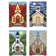 Herrschners Seasonal Church Kits FREE Hanger, Set of 5 Pony Bead Kit