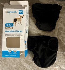 Couche lavable pour chien X-Small chien noir lot de 2 en accidents d'incontinence thermique 