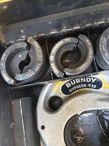 BURNDY Crimper W/ DIES Burndy Y35 JB12A 12 TON HYDRAULIC