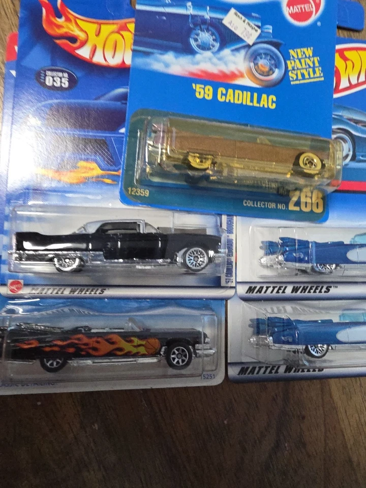 Hot Wheels Lot of 5 Cadillac 59 Eldorado 51 Cadillac Variations New - Image 3 of 4