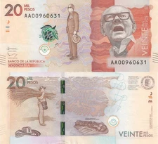 Colombia 20000 Pesos (19.9.2015) - Images of Zenu Region/p461a "AA" UNC
