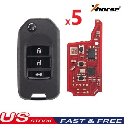 5PC Xhorse Universal Wireless Flip Remote Key For Honda Style 3 Buttons XNHO20EN