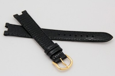 OEM Pierre Balmain 14/12mm Black Lizard Grain Watch Strap Generic Buckle