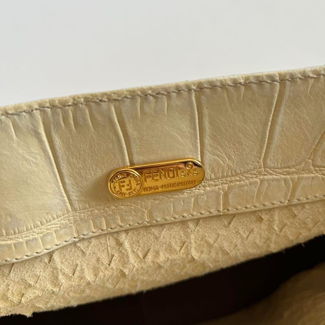 Fendi Crocodile Python Tote Bag Square Handbag Vi… - image 9