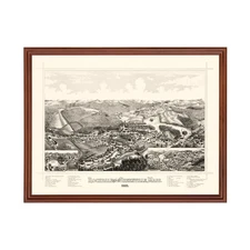 Old Map of Rochdale, MA 1887 - Vintage Rochdale Massachusett