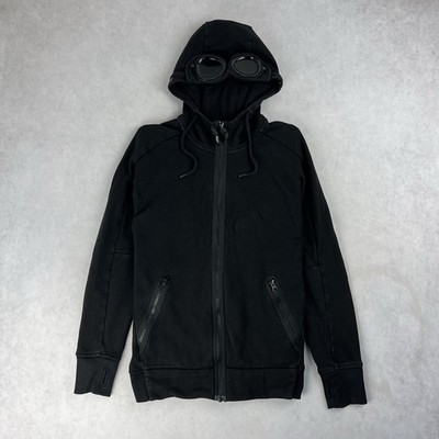 CP Company Full Zip Goggle Hoodie Small Jumper Black Sweatshirt Jacket 6100