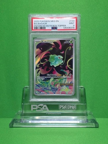 POKEMON 2025 MEGA EVOLUTION BULBASAUR BOX TOPPER 133 PSA 9