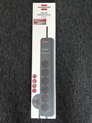 Brennenstuhl Eco-Line 6-Fach Comfort Switch - Anthrazit, 2m (1159450616)