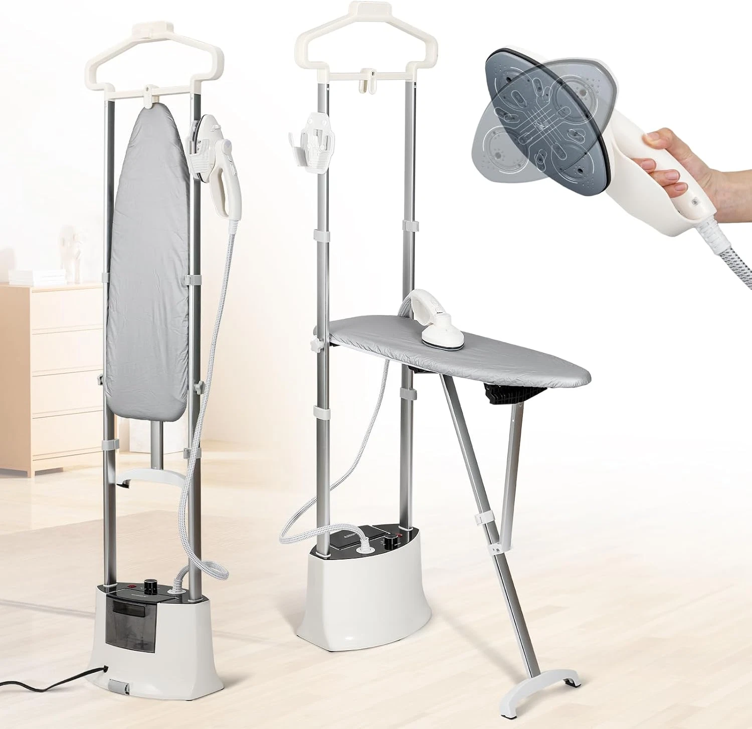 1500W Professional Clothes Steamer with Foldable Board & Adjustable Steam