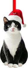 Tuxedo Cat Christmas Ornament Cute Acrylic Black White Kitten Tree Decoration 1
