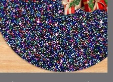 48 Multicolored Sequin Tree Skirt Velvety Bla...