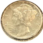 1916-S Mercury Dime Choice VG/F Great Luster 0624 #5