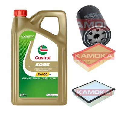 KAMOKA Inspektionspaket Castrol EDGE Titanium FST 5W-30 5L für Seat Toledo I