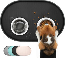 Conlun Cat Food Mat,1.2 Cm Raised Edges Dog Bowl Mat for Spill Containment,Bpa-F