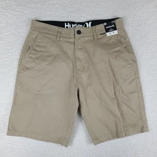 Hurley Walk Shorts Mens 32 Beige Stone 10" Inseam Casual Chino Preppy NWT NEW