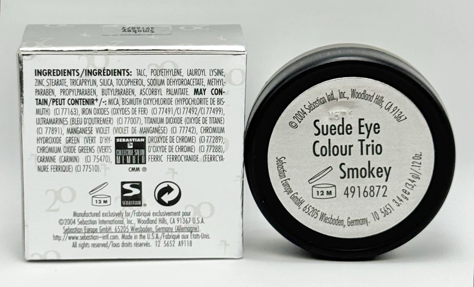 Sebastian Trucco Suede Eye Colour Trio SMOKEY #4916872 - .12 oz. / 3.4g NIB - Image 3 of 4
