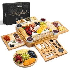 Charcuterie Boards Set - Large Bamboo Cheese Board Set - House Warming Gifts ...