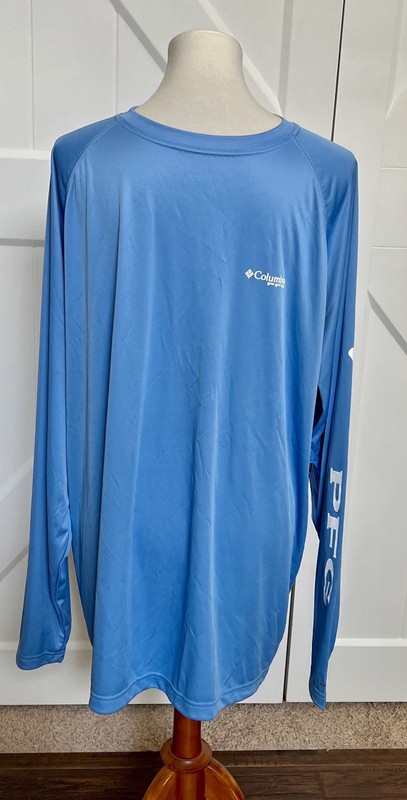 NWT Columbia Terminal Tackle Long Sleeve Blue Shirt Sz XXL Omni Shade UPF 50