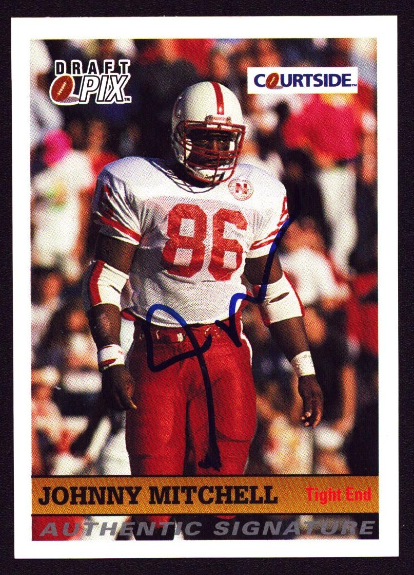 JOHNNY MITCHELL 1992 Courtside Draft Pix #75 AUTOGRAPH Signed JETS Auto
