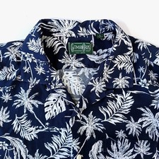 Gitman Bros Hawaiian Shirt Mens Size XL Navy Made In The USA Floral