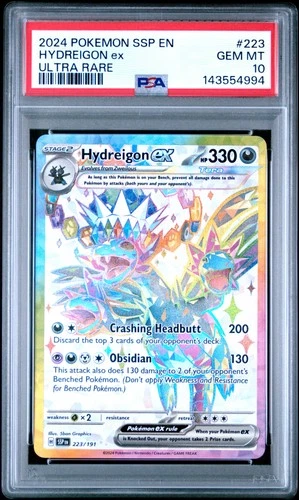 2024 POKEMON SSP EN-SURGING SPARKS ULTRA RARE #223 HYDREIGON EX PSA 10