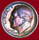 TONED 1952 S/S ROOSEVELT DIME RPM CIRC. VG DIE CRACKS 90% SILVER FREE SHIPPING