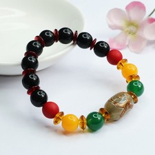 10mm Tibetan Three-Eye Dzi Bead Bracelet