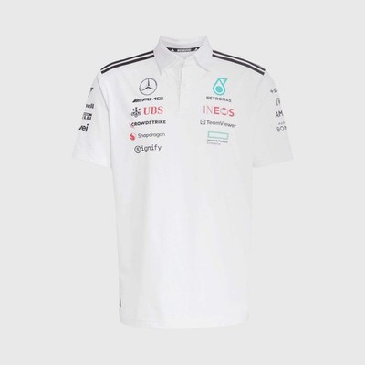 Mercedes AMG F1 Team Polo Shirt 2025 White | eBay