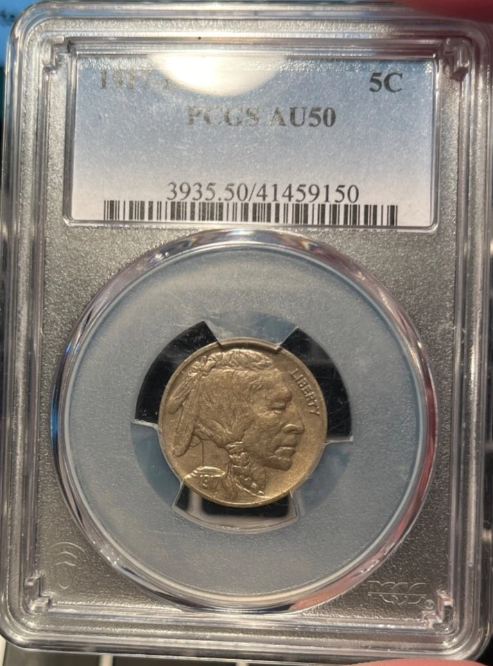 1917-D Buffalo Nickel 5c PCGS AU50 - Image 3 of 3