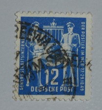 Sondermarke 1949_DDR_Der Postler im WGB_blau_gestempelt_12 Pfennig