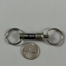 Mobil Oil Gas Stations Pull A Part Keychain Key Ring #55414