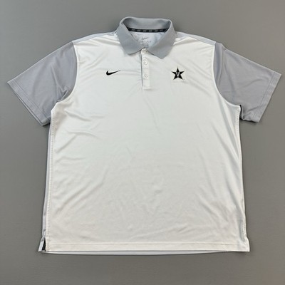 Vanderbilt Commodores Polo Shirt Mens 2XL Nike Dri Fit Performance Swoosh