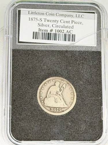 1875-S Seated Liberty 20c Twenty Cent Silver Early US Coin Better Date Nice!